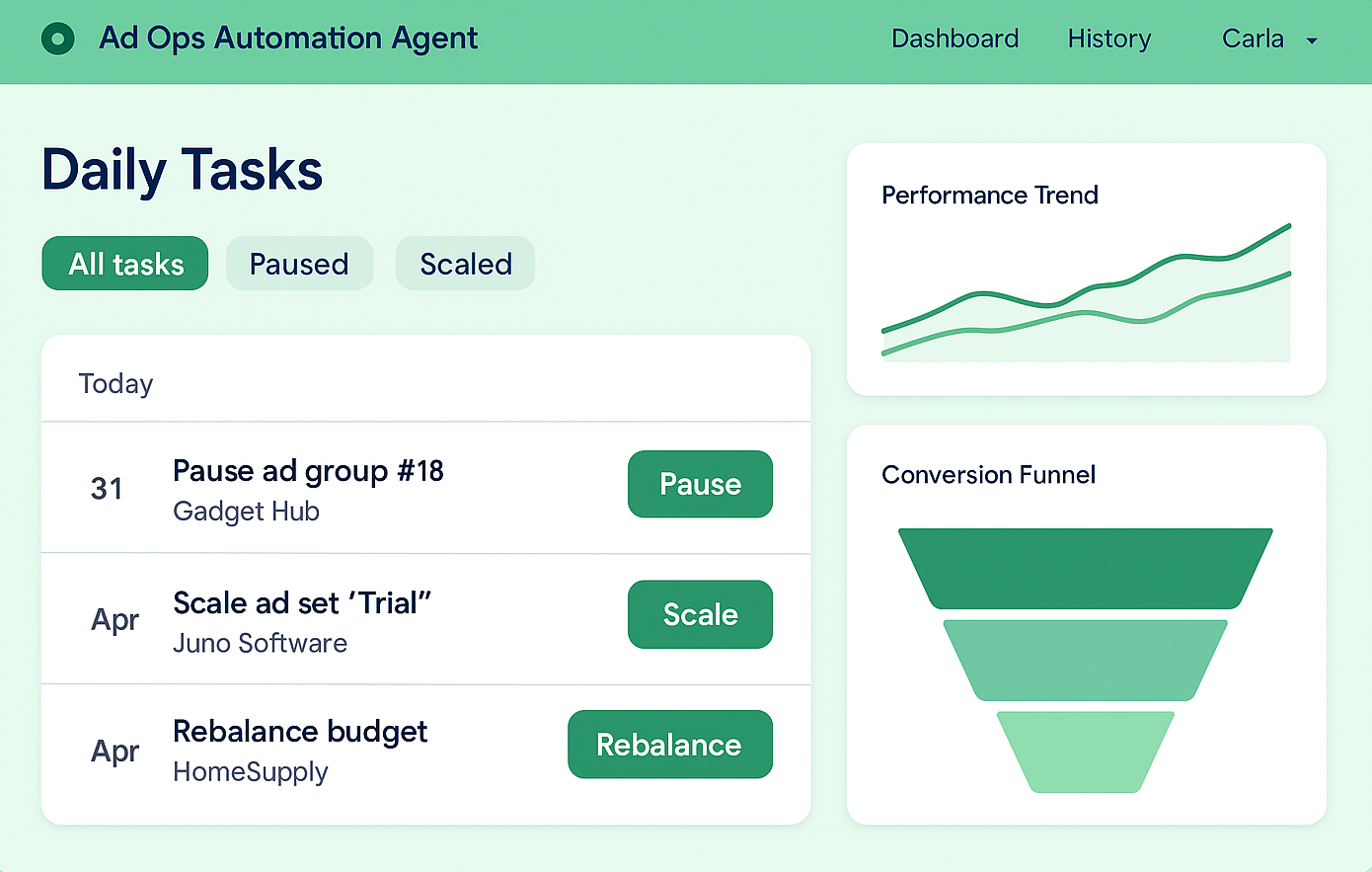Ad Ops Automation Agent screenshot