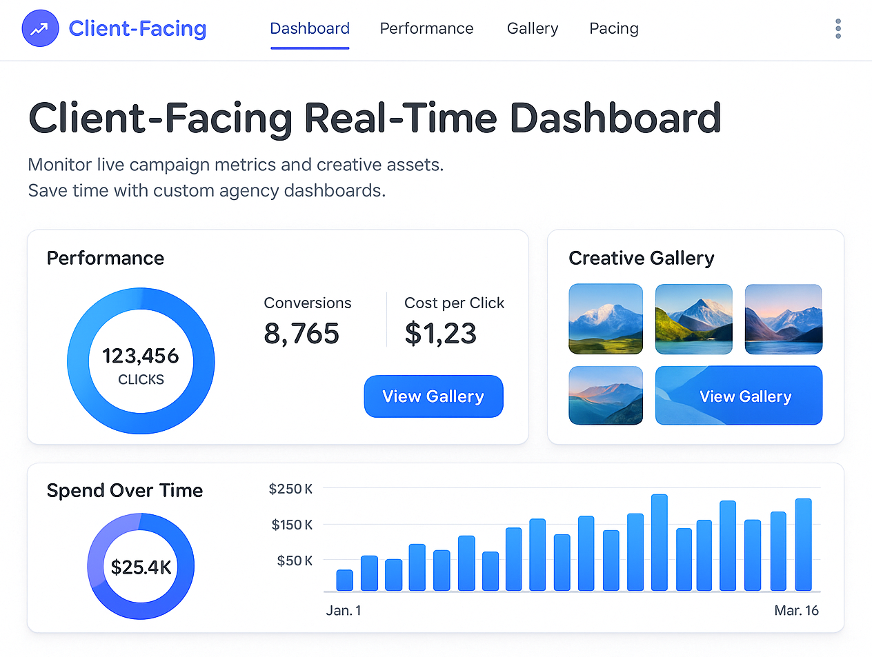 Client-Facing Real-Time Dashboard screenshot