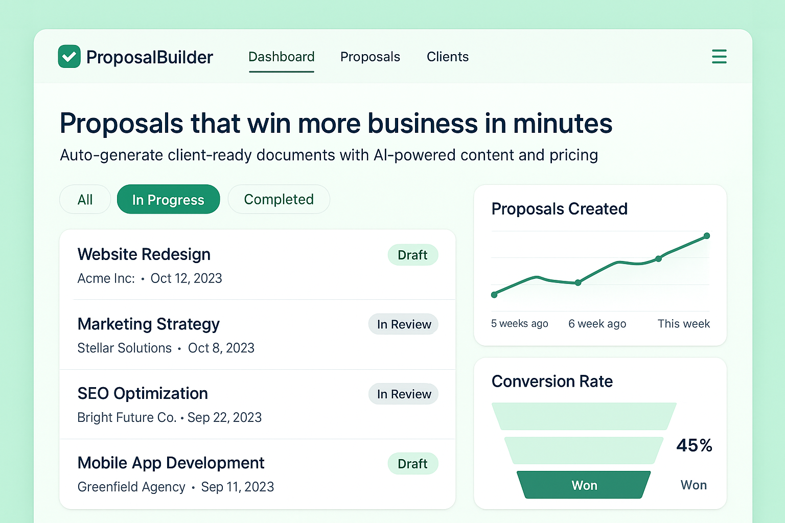 ProposalBuilder screenshot