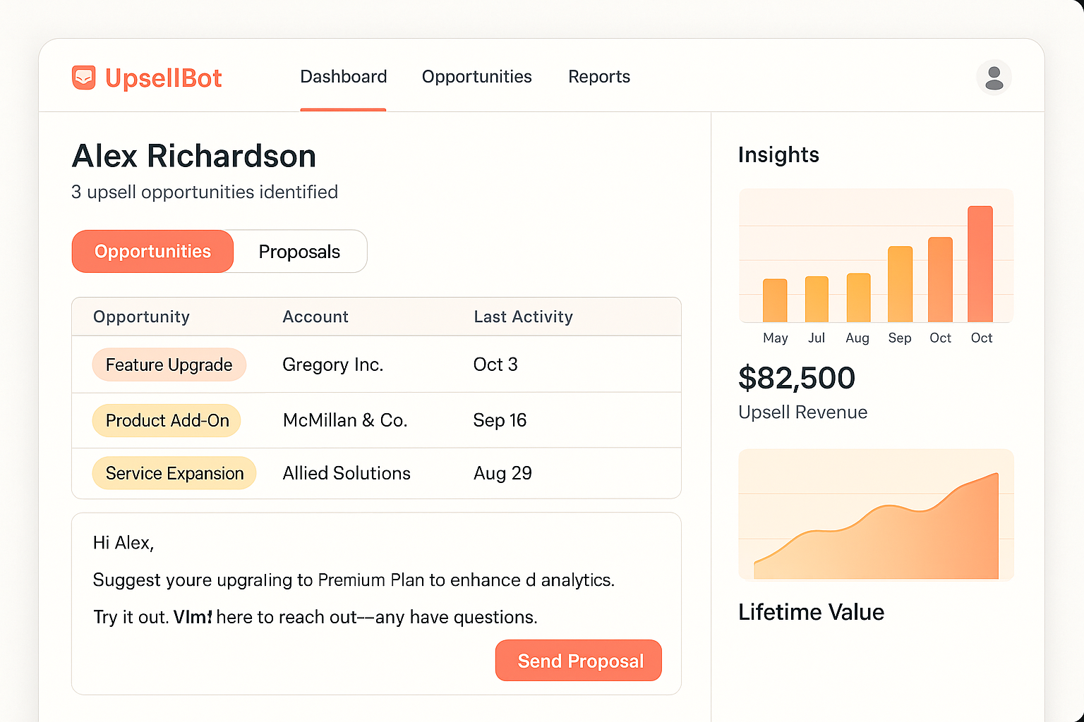 UpsellBot screenshot